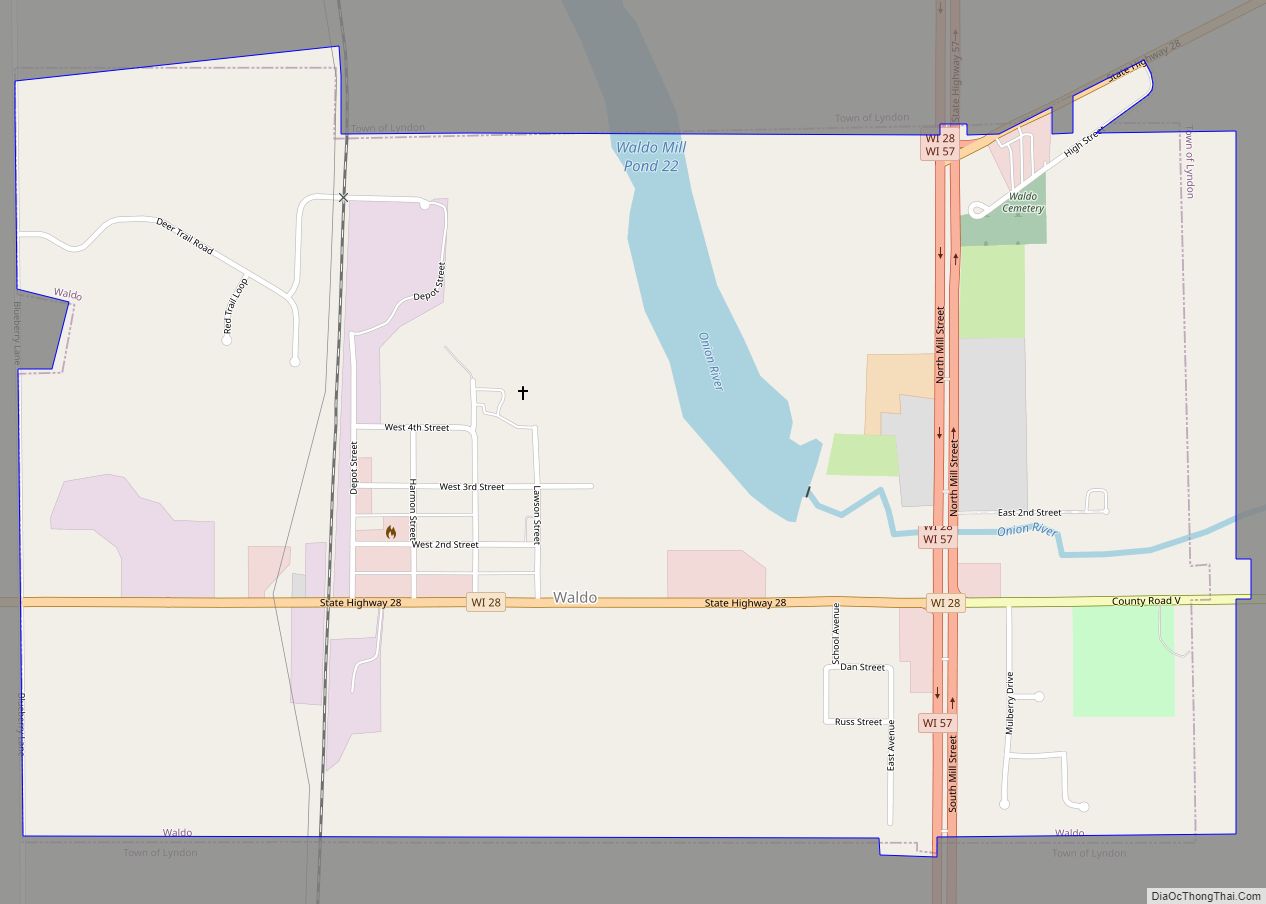 Map of Waldo village, Wisconsin