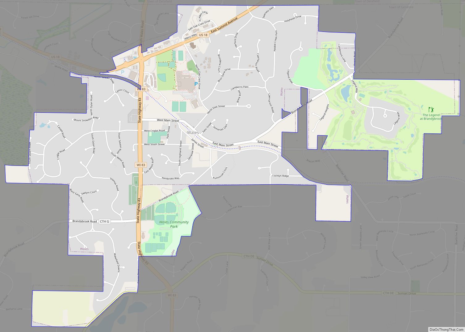 Map of Wales village, Wisconsin