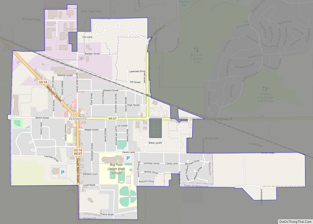 Map of Walworth village