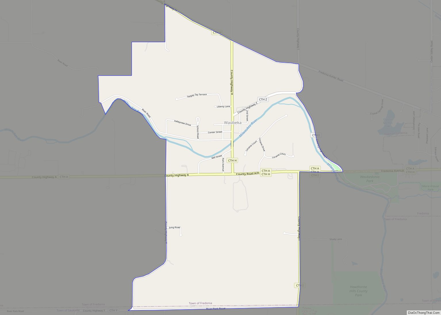 Map of Waubeka CDP