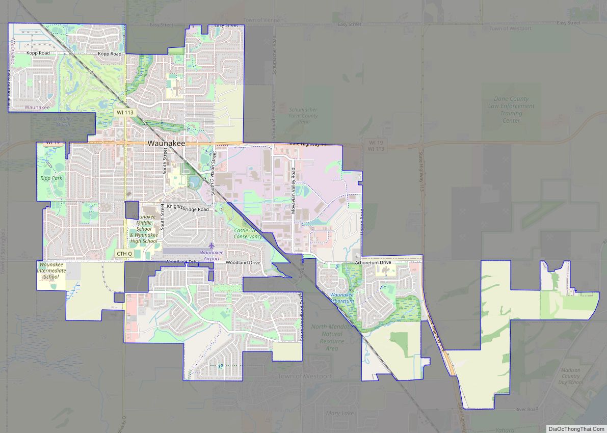 Map of Waunakee village