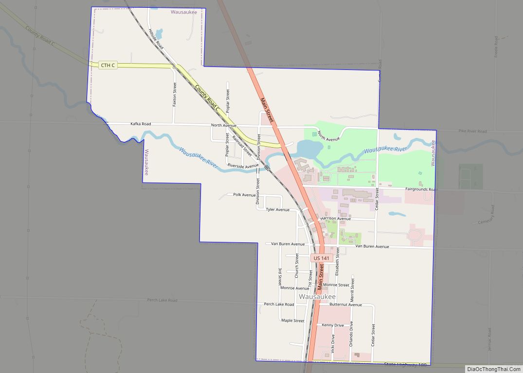 Map of Wausaukee village