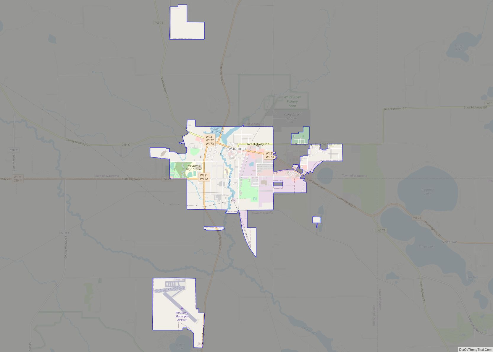 Map of Wautoma city