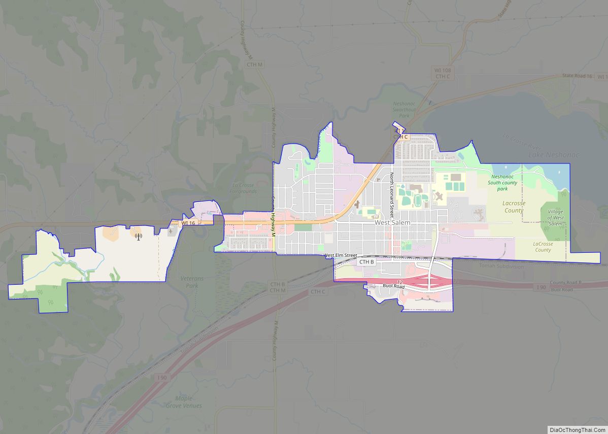 Map of West Salem village, Wisconsin