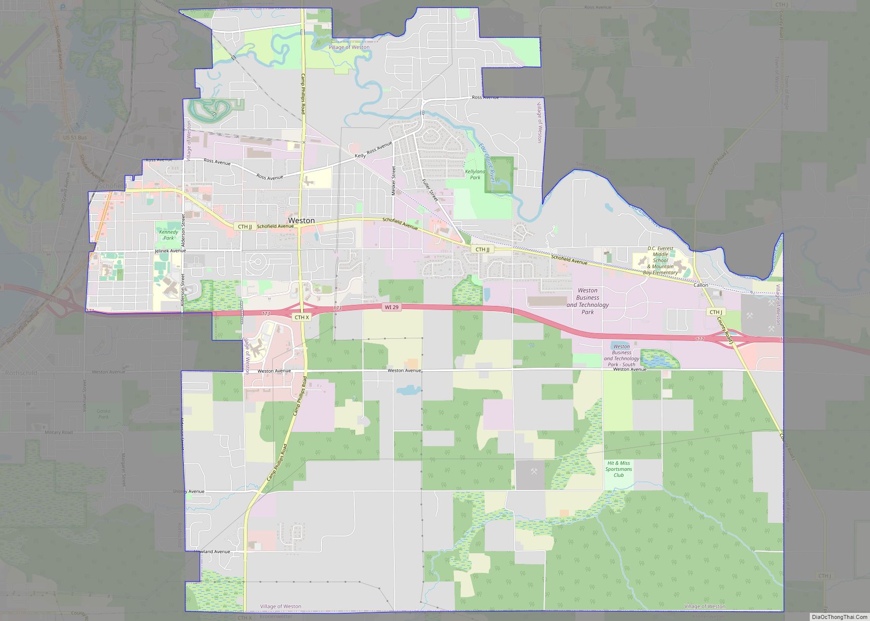 Map of Weston village, Wisconsin