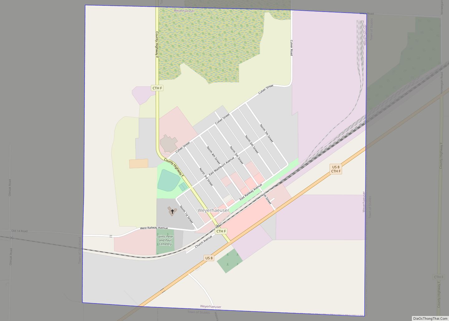 Map of Weyerhaeuser village