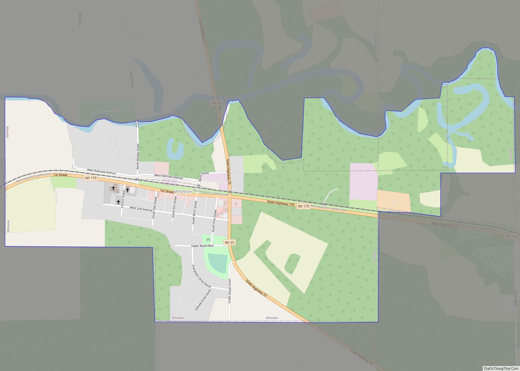 Map of Wheeler village, Wisconsin