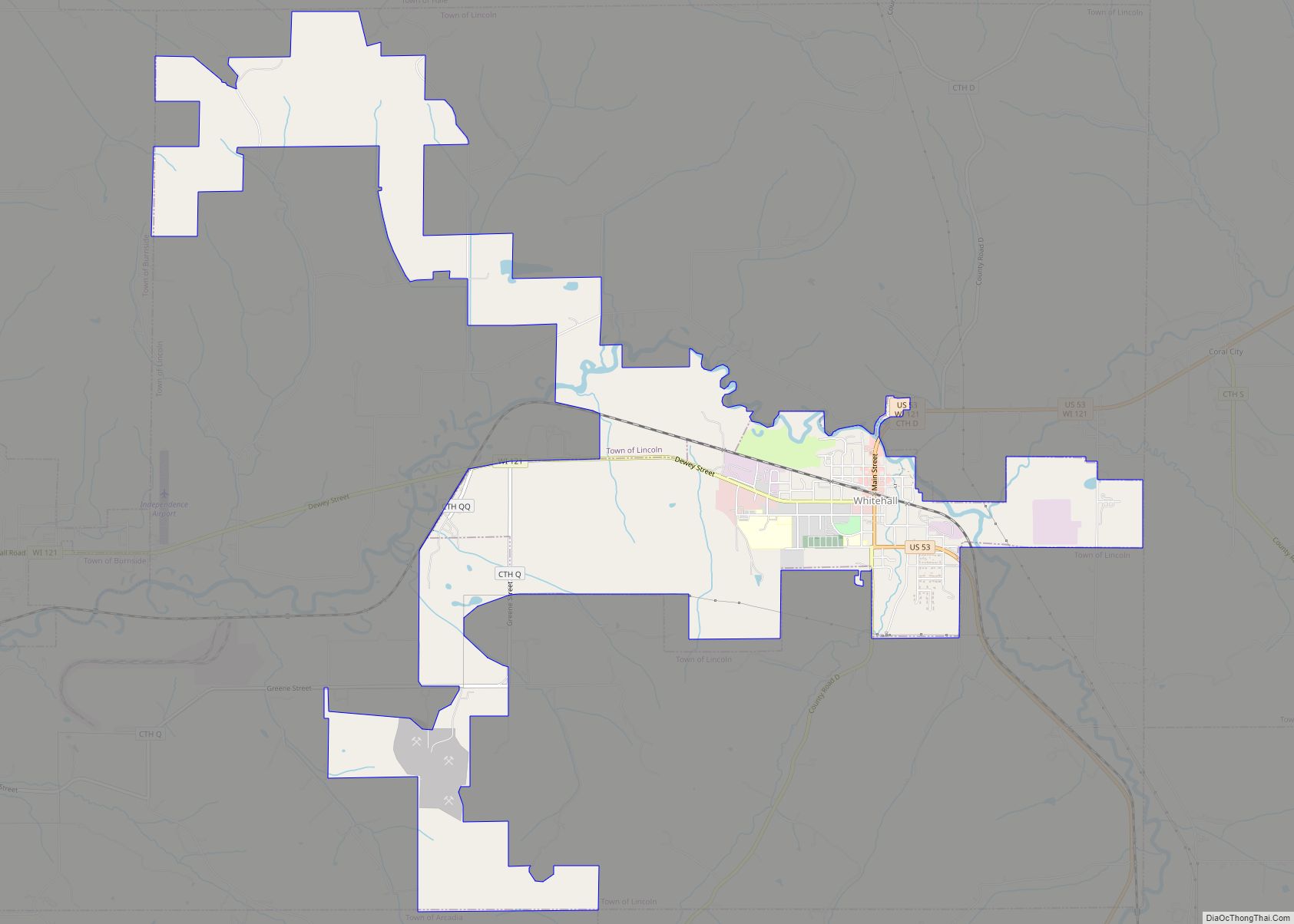 Map of Whitehall city, Wisconsin