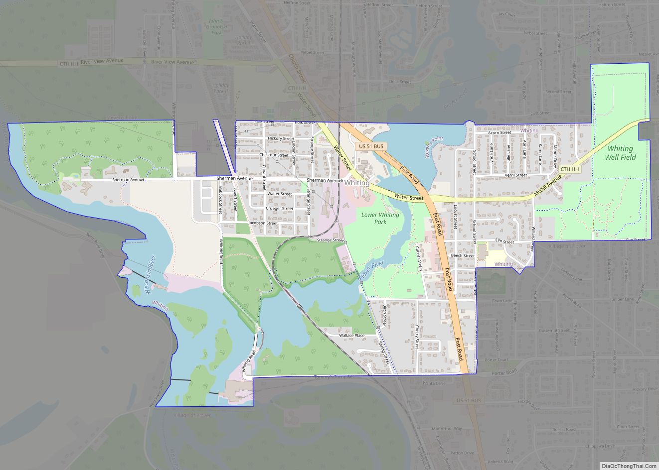 Map of Whiting village, Wisconsin