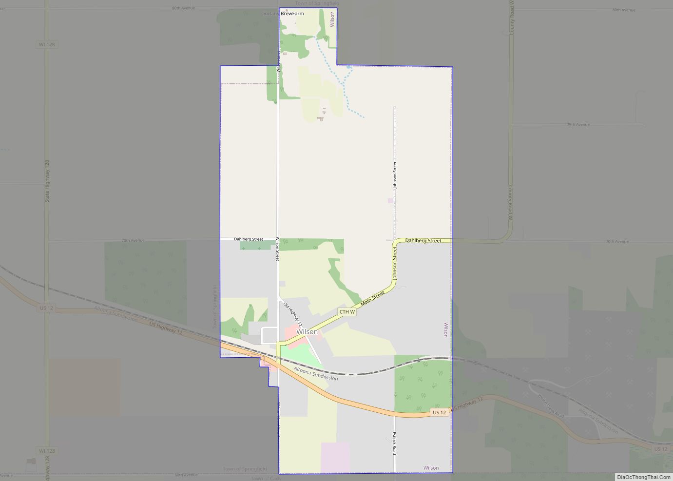 Map of Wilson village, Wisconsin