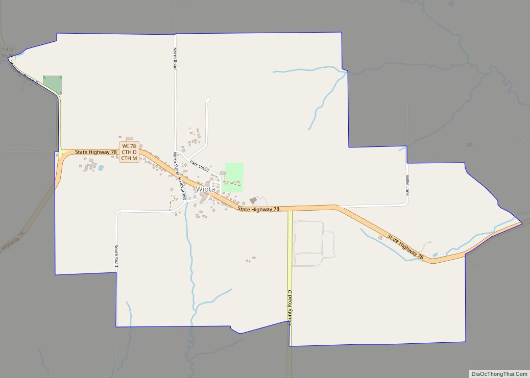 Map of Wiota CDP, Wisconsin