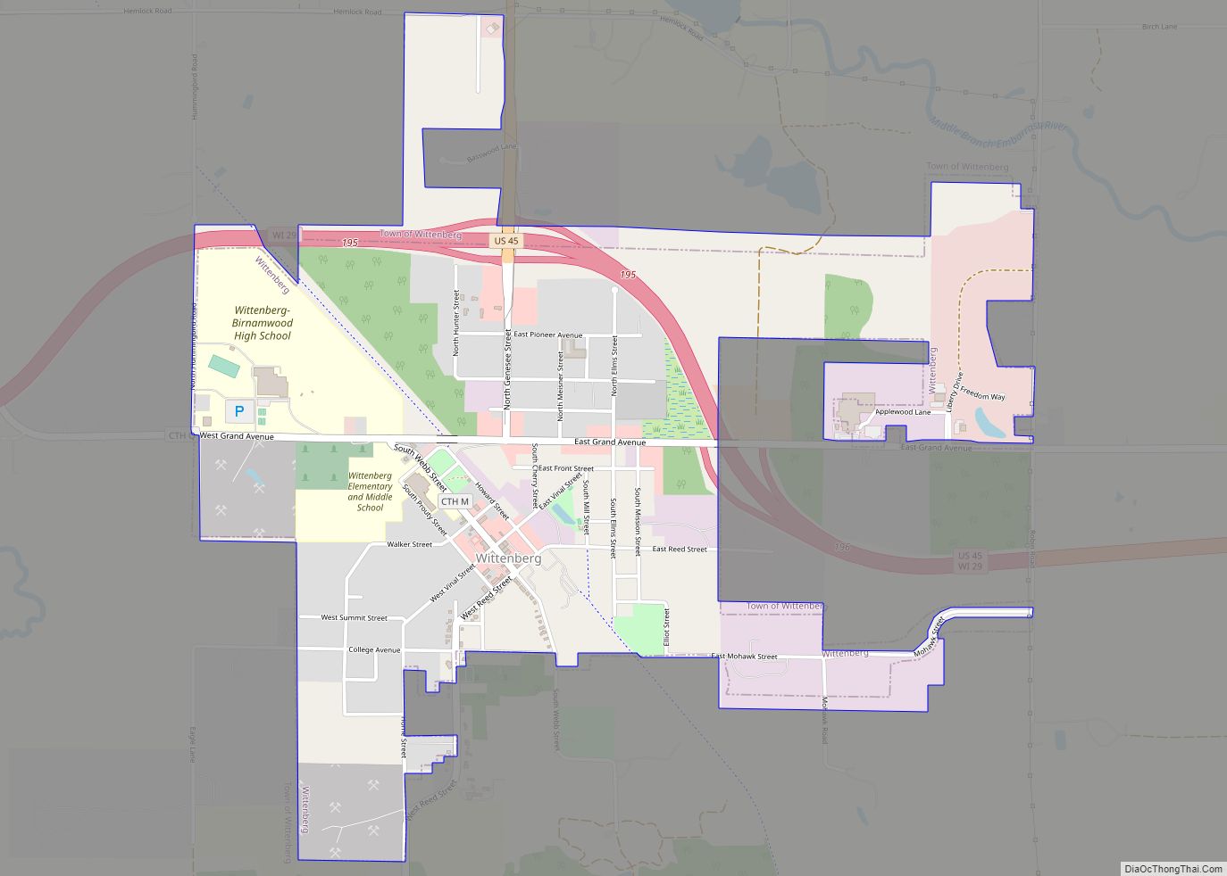 Map of Wittenberg village