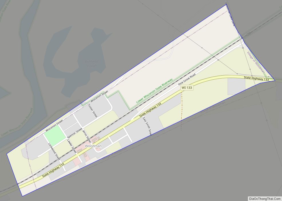 Map of Woodman village