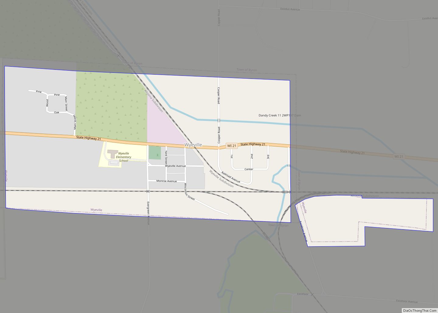 Map of Wyeville village