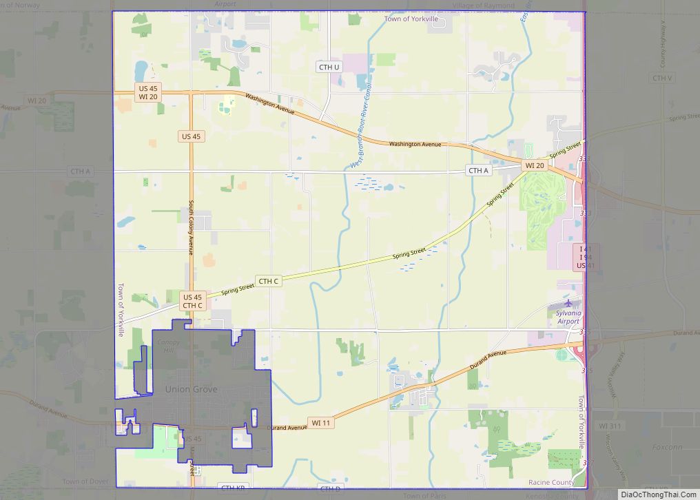 Map of Yorkville village, Wisconsin