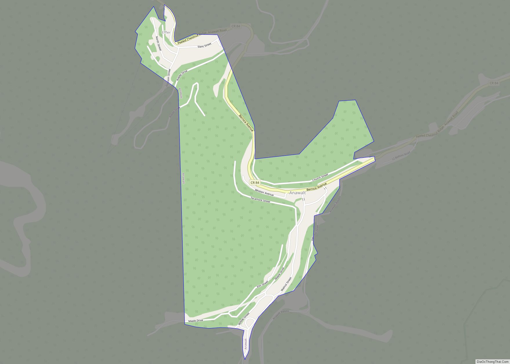 Map of Anawalt town