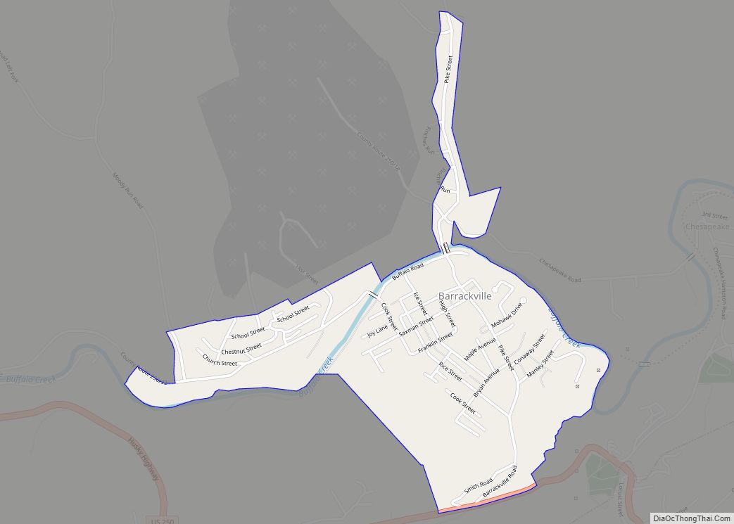 Map of Barrackville town