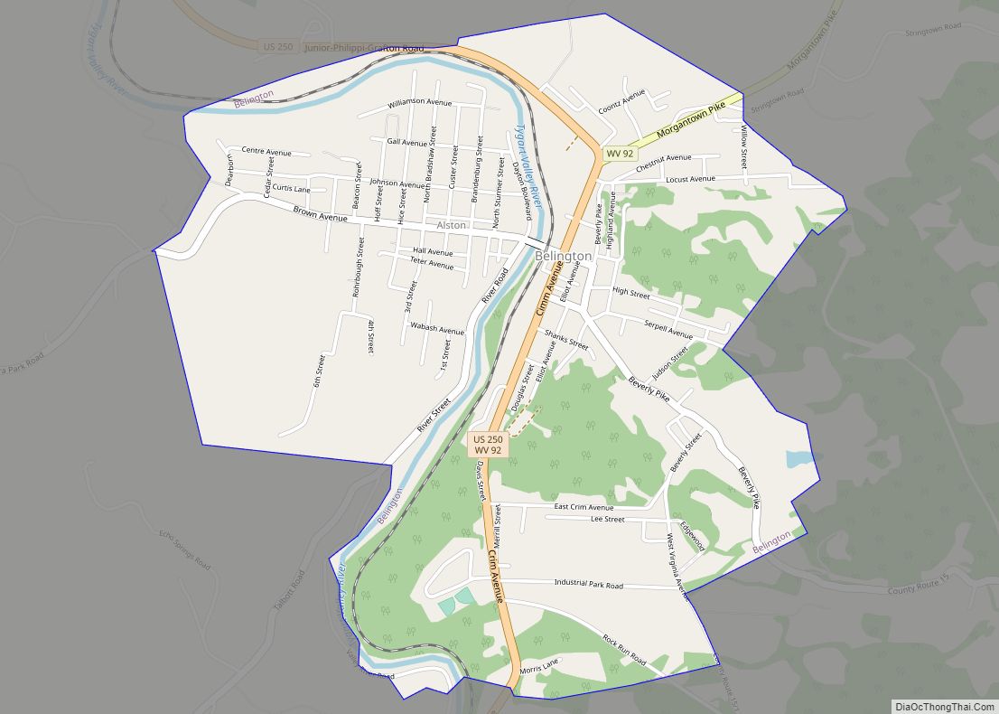 Map of Belington town