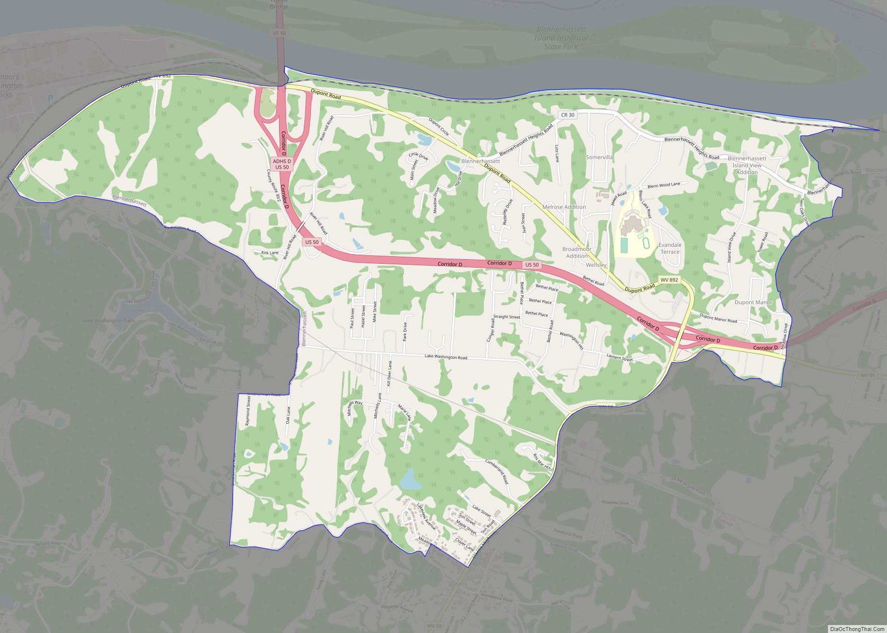 Map of Blennerhassett CDP