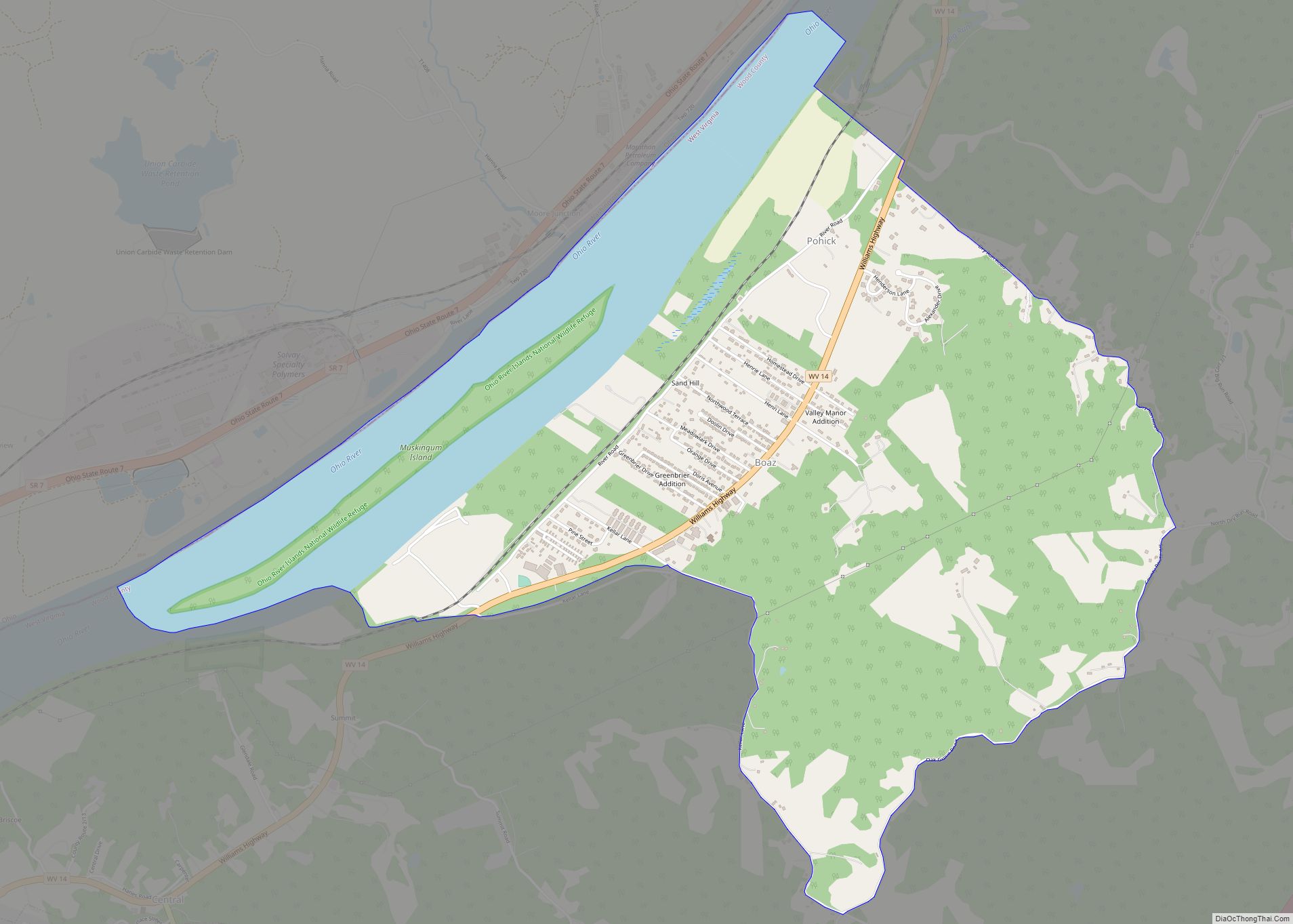 Map of Boaz CDP, West Virginia