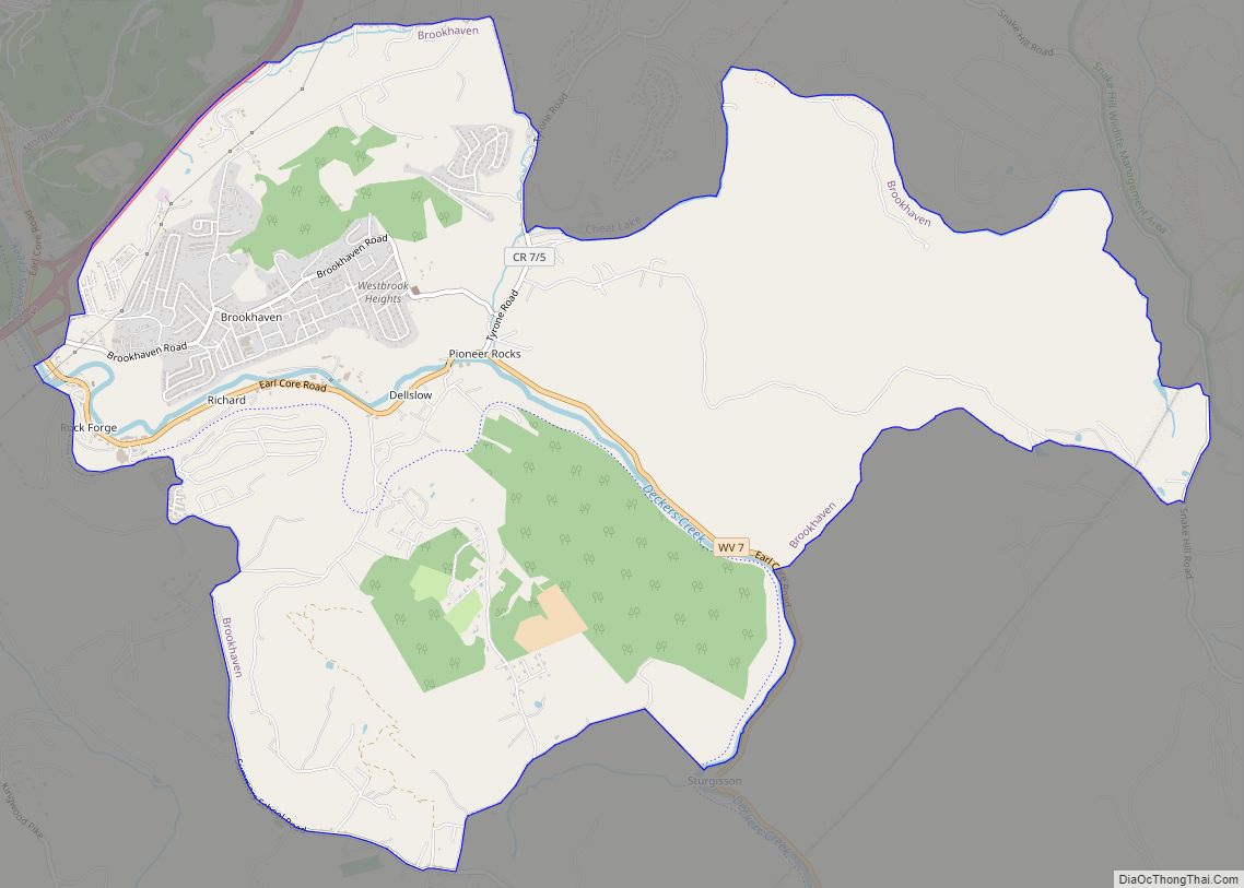 Map of Brookhaven CDP, West Virginia