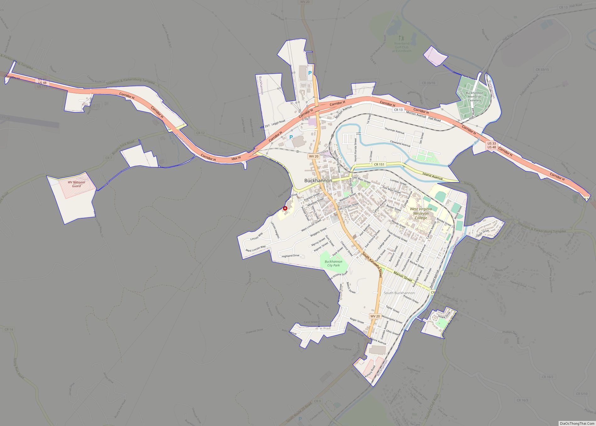 Map of Buckhannon city