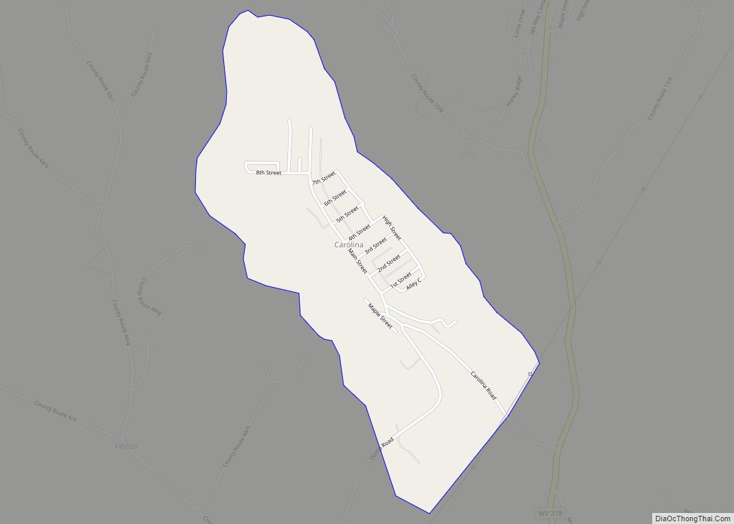 Map of Carolina CDP, West Virginia