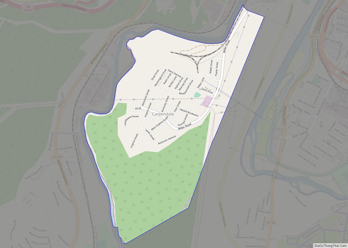 Map of Carpendale town