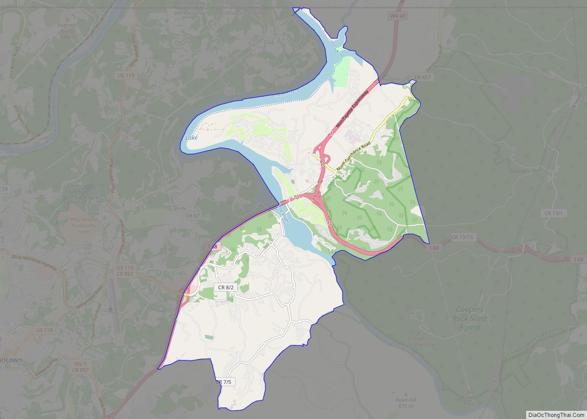 Map of Cheat Lake CDP