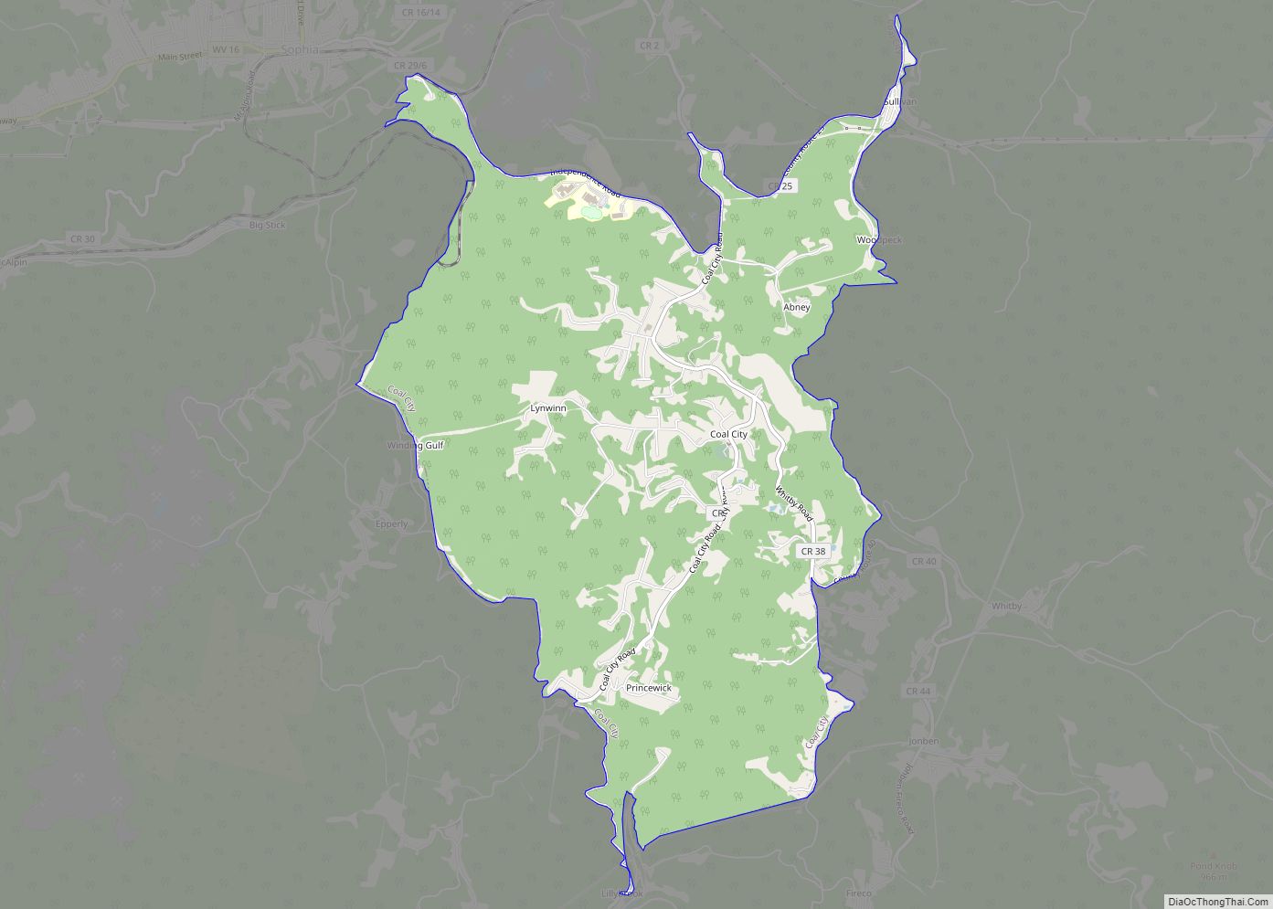 Map of Coal City CDP, West Virginia