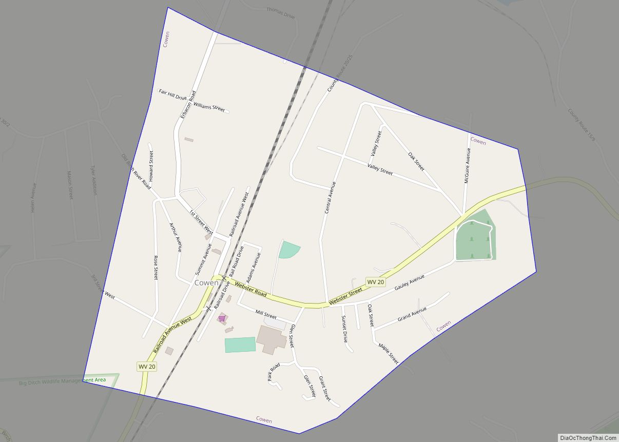 Map of Cowen town