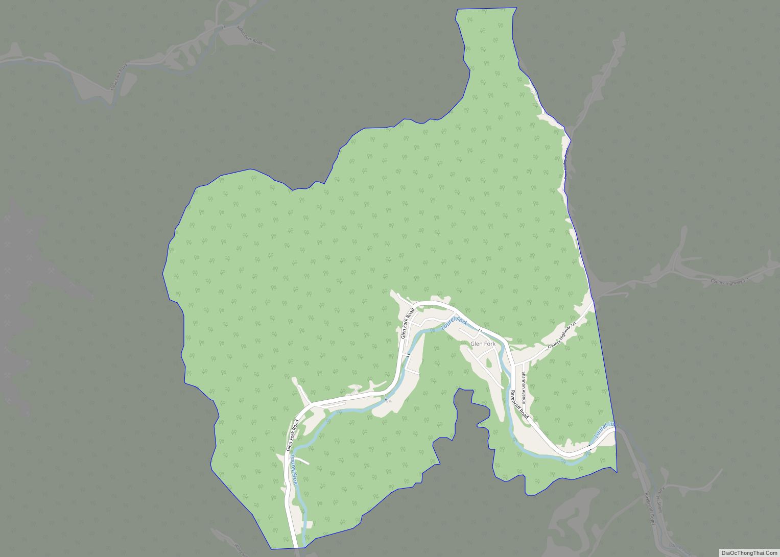 Map of Glen Fork CDP