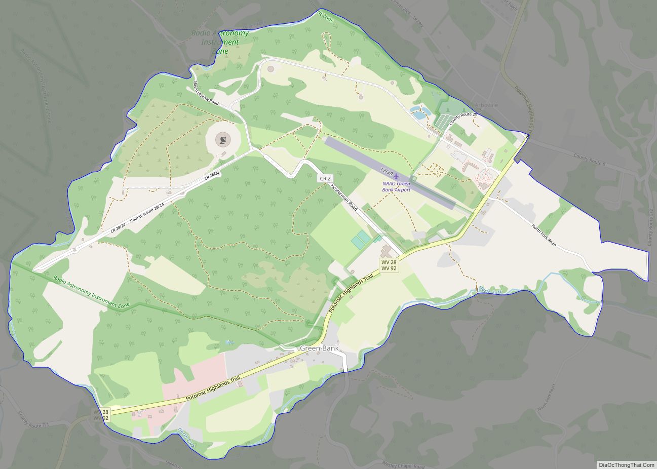 Map of Green Bank CDP
