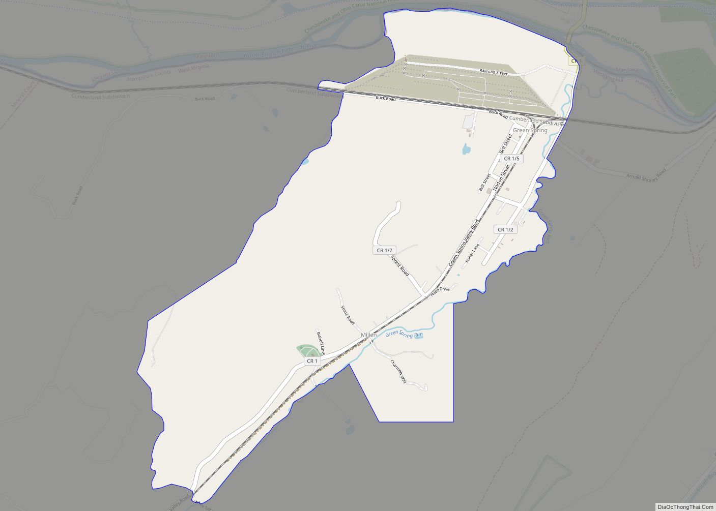 Map of Green Spring CDP, West Virginia