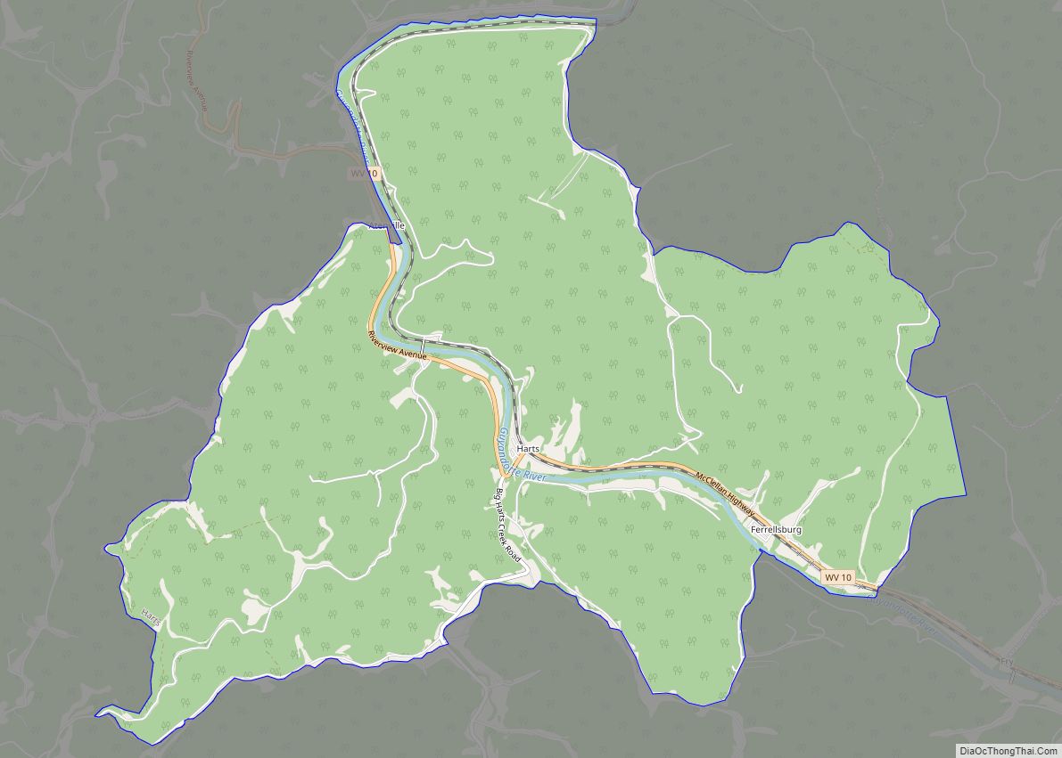 Map of Harts CDP