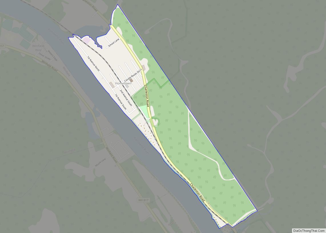 Map of Hometown CDP, West Virginia