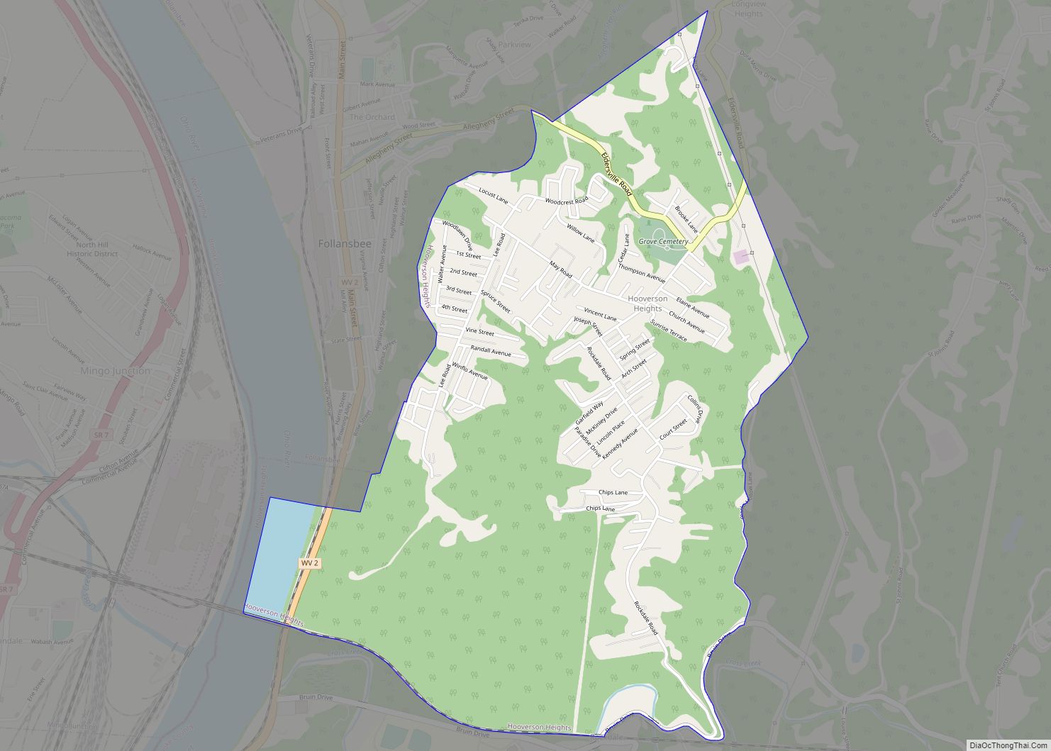 Map of Hooverson Heights CDP