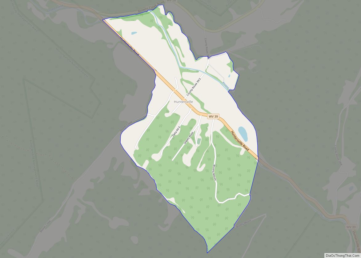 Map of Huntersville CDP, West Virginia