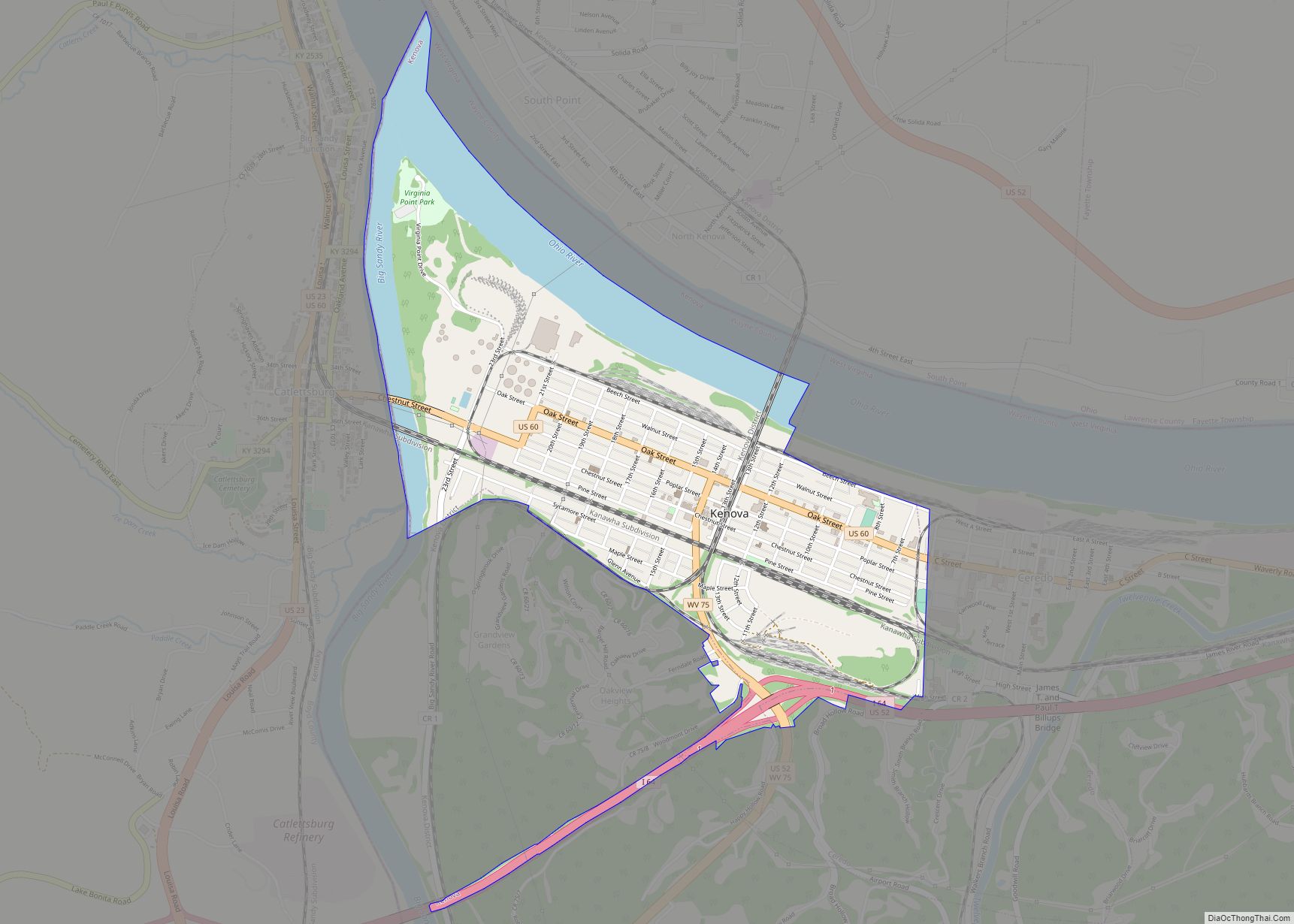 Map of Kenova city
