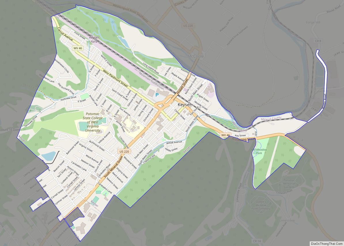 Map of Keyser city