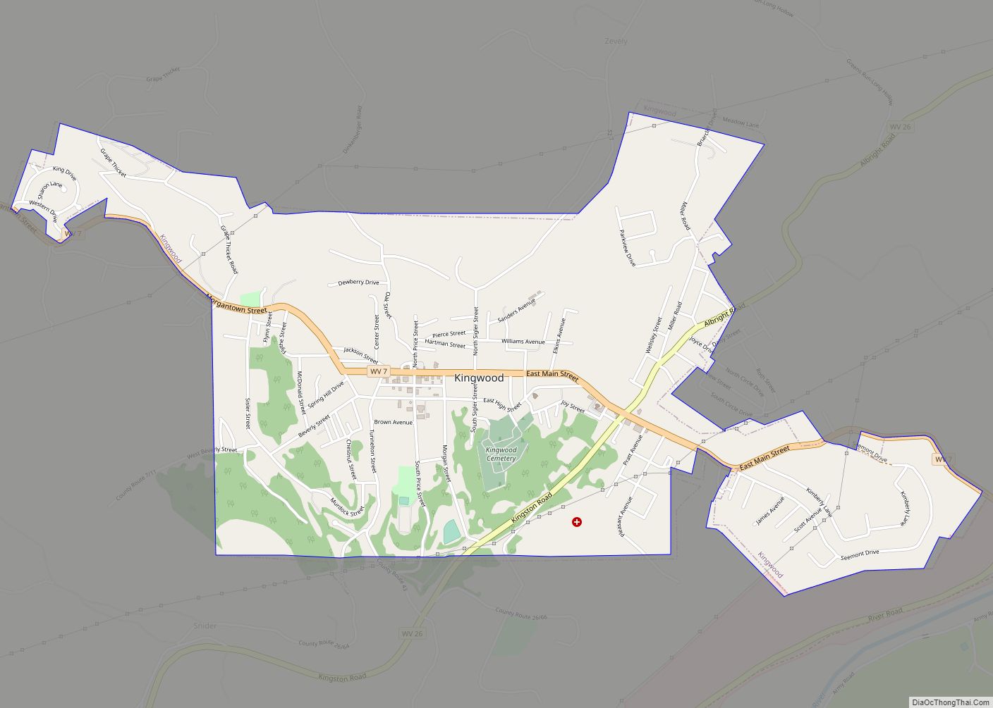 Map of Kingwood city