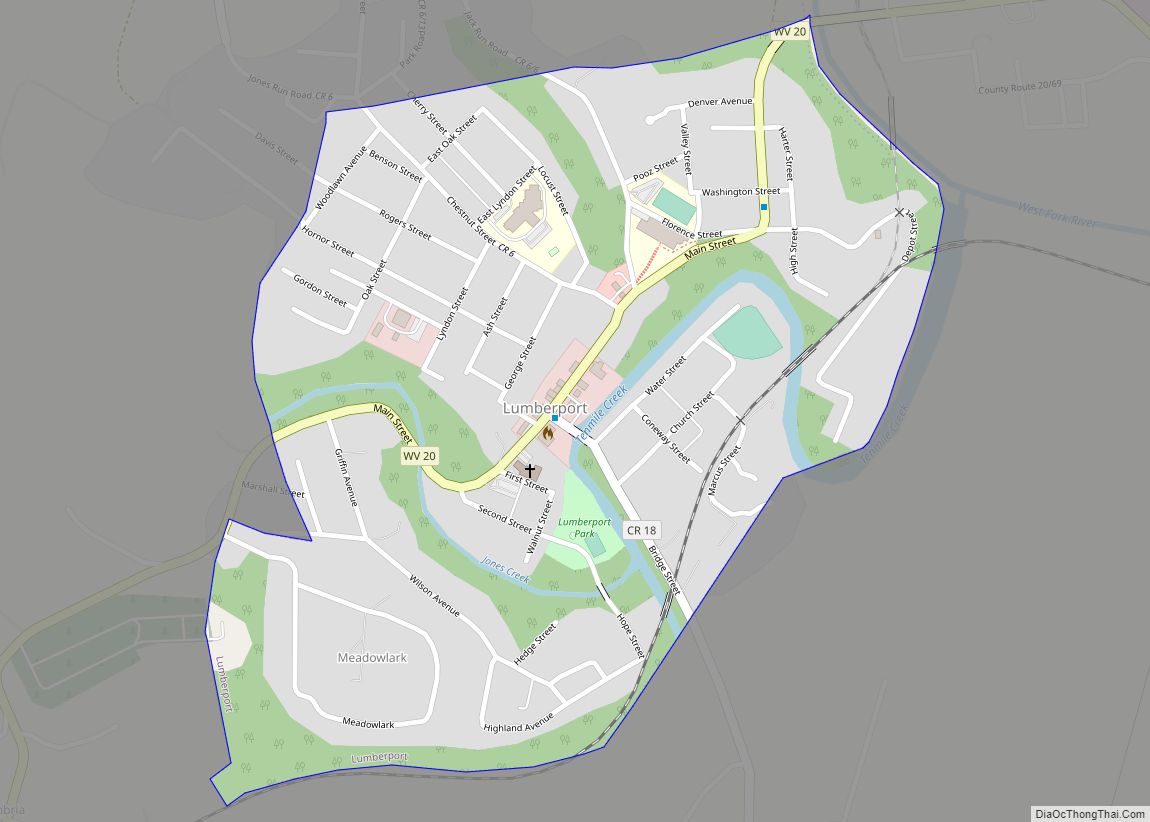 Map of Lumberport town