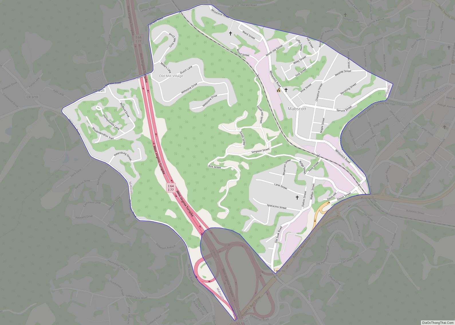 Map of Mabscott town