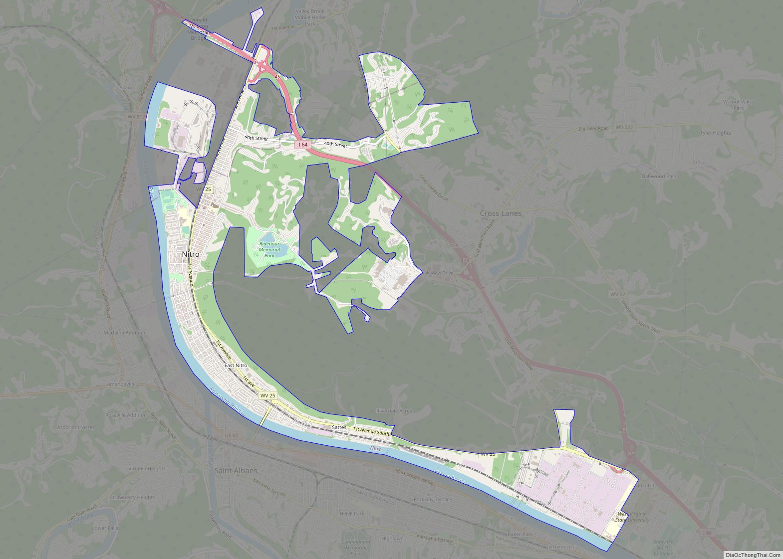 Map of Nitro city