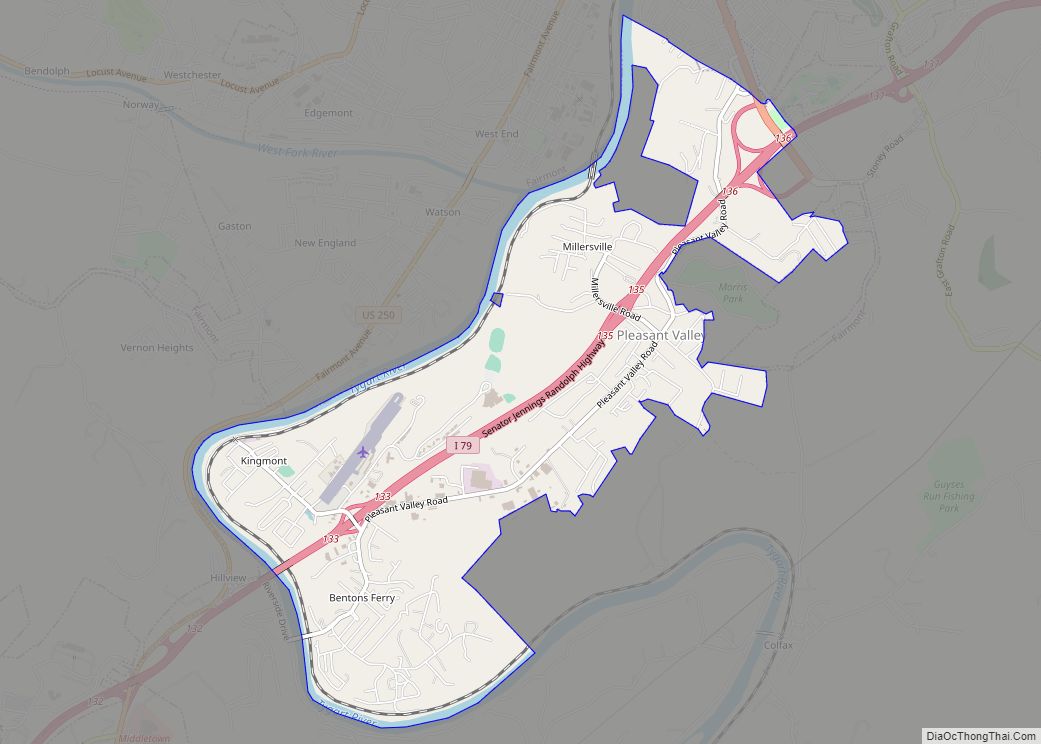 Map of Pleasant Valley city, West Virginia