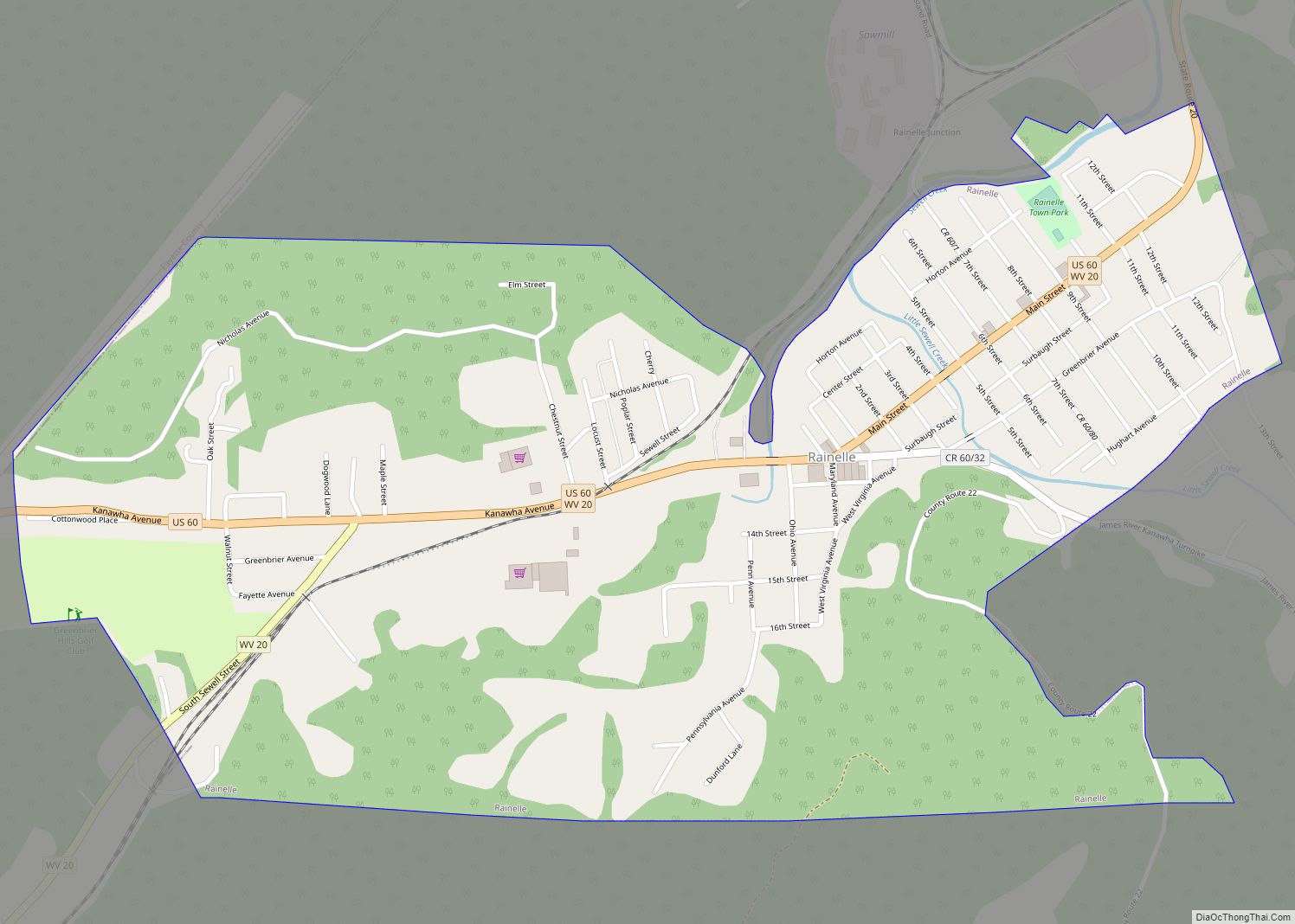 Map of Rainelle town