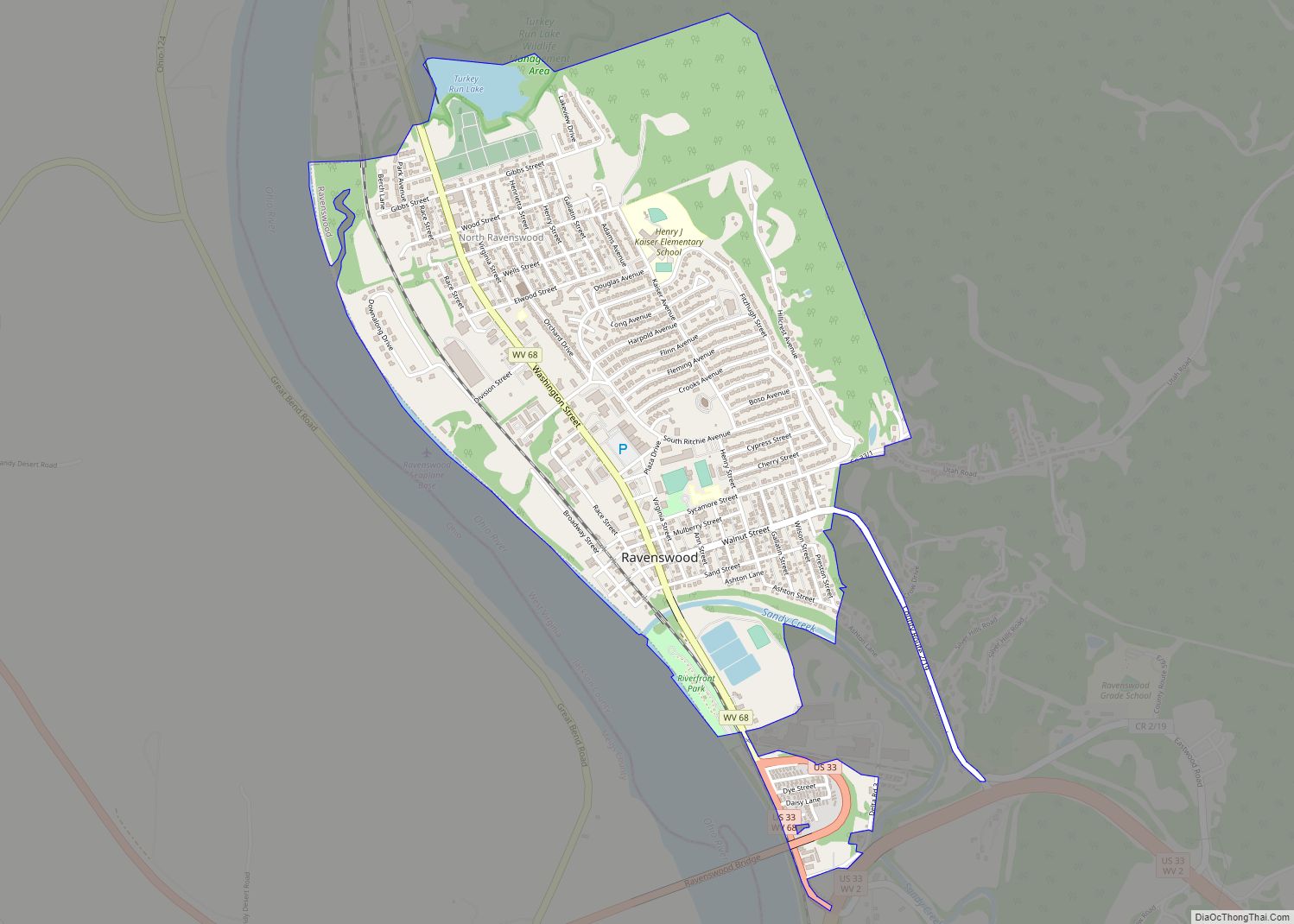 Map of Ravenswood city