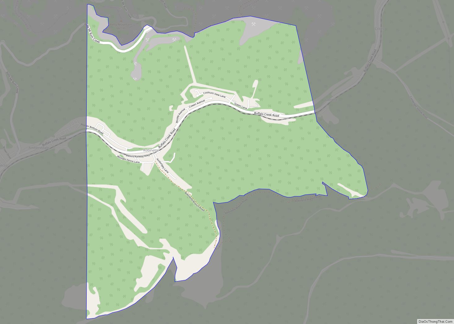 Map of Robinette CDP