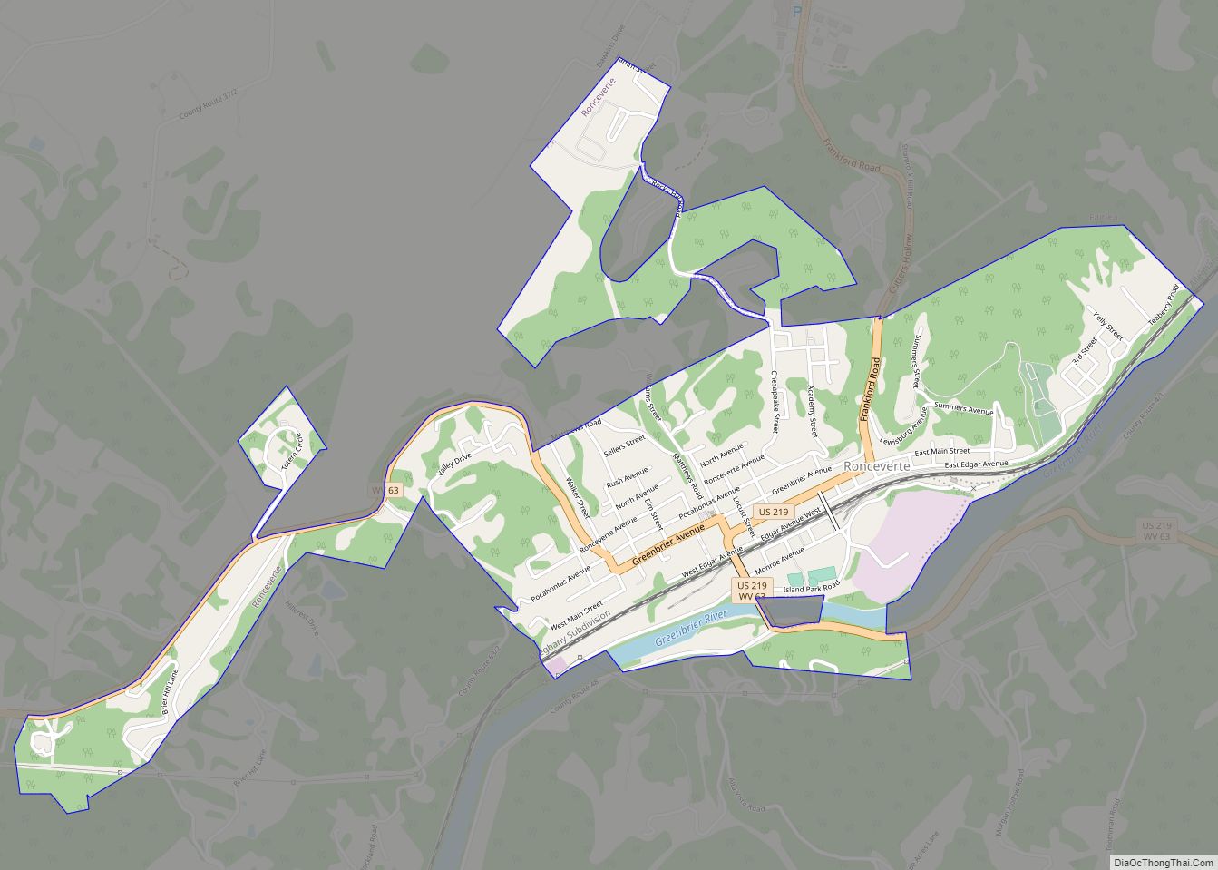 Map of Ronceverte city