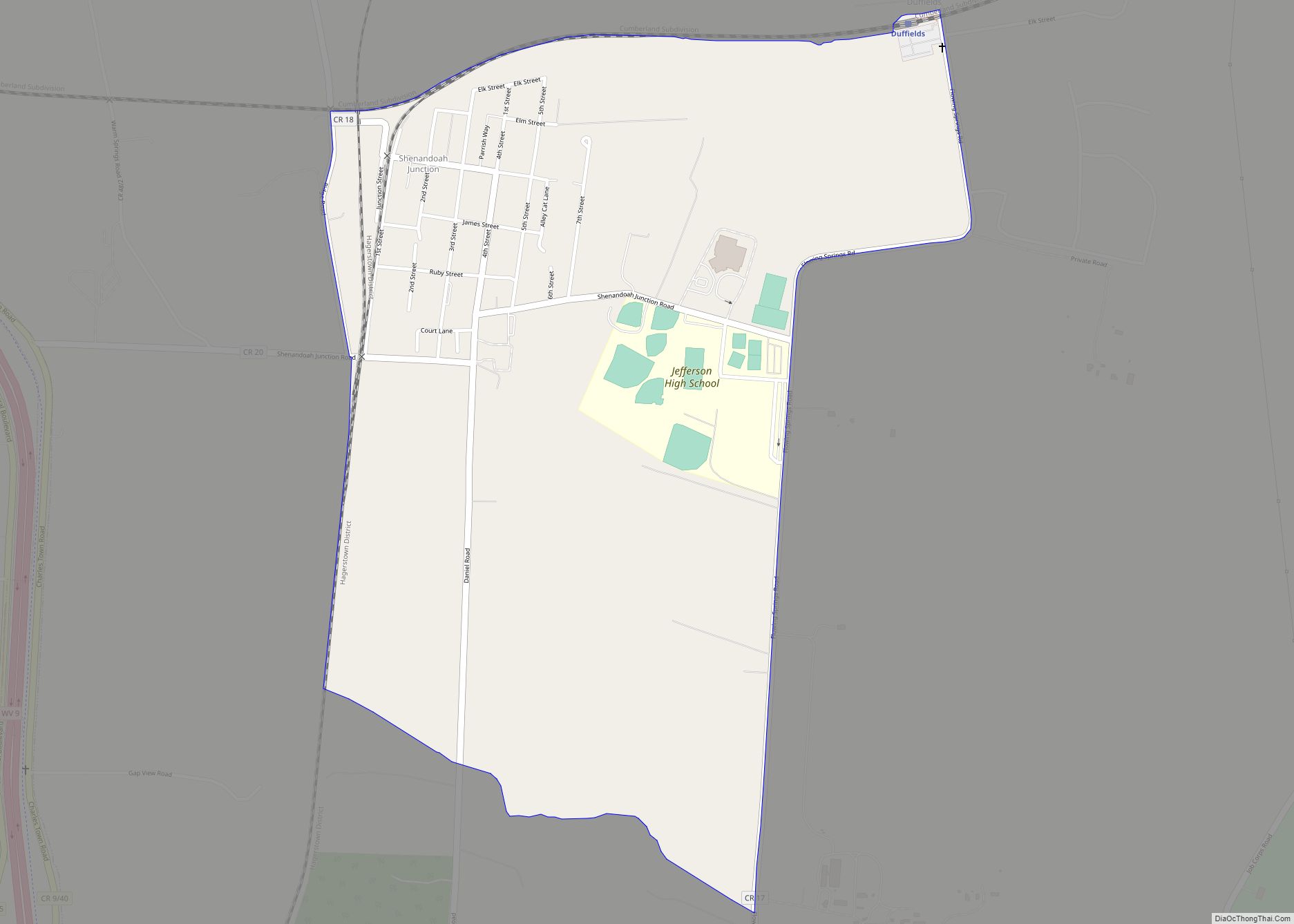 Map of Shenandoah Junction CDP